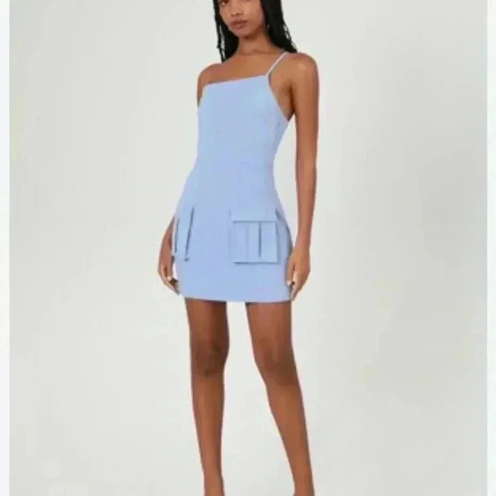 💥F21 one shoulder blue dress